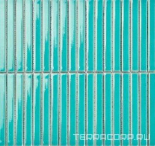 Мозаика Porcelain Mosaic Strip Mosaic 1.5х14.5 Y15FW30 голубой глянцевый 29.4х31.3 Голубой 