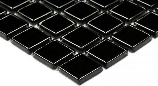 Мозаика Bonaparte Мозаика стеклянная Super black (15x15x4) 30x30 Комбинированный 