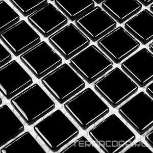 Мозаика Bonaparte Мозаика стеклянная Super black (15x15x4) 30x30 Комбинированный 