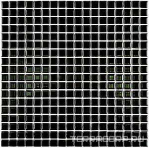 Мозаика Bonaparte Мозаика стеклянная Super black (15x15x4) 30x30 Комбинированный 