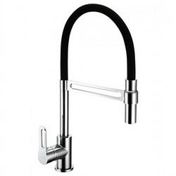 Смеситель для кухни, черный излив, цв.хром ZZ