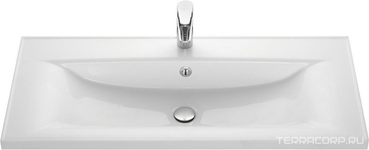Раковина Айрис 100 см для тумб Диор, Мадрид, Римини, литьевой мрамор. цв. белый, ZZ Aquaton Универсал 1A73273KAG010