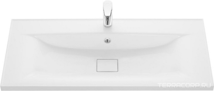 Раковина Айрис 100 см для тумб Диор, Мадрид, Римини, литьевой мрамор. цв. белый, ZZ Aquaton Универсал 1A73273KAG010