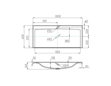 Раковина Айрис 100 см для тумб Диор, Мадрид, Римини, литьевой мрамор. цв. белый, ZZ Aquaton Универсал 1A73273KAG010