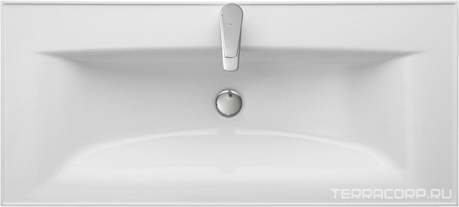 Раковина Айрис 100 см для тумб Диор, Мадрид, Римини, литьевой мрамор. цв. белый, ZZ Aquaton Универсал 1A73273KAG010