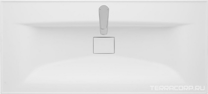 Раковина Айрис 100 см для тумб Диор, Мадрид, Римини, литьевой мрамор. цв. белый, ZZ Aquaton Универсал 1A73273KAG010