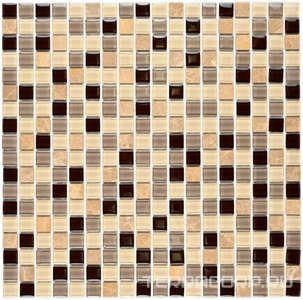 Мозаика Bonaparte Мозаика стеклянная с камнем Amelia (15x15x4)ZZ 30x30 Комбинированный 