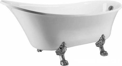 Ванна акриловая 160x70, отдельностоящая, овальная, ножки, слив-перелив, сифон в компл, в. белый, XX