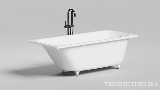 Ванна 1600х700хh600мм, литой камень S-Sense, глянец цв.белый, регулируемые ножки, без стандартного слива-перелива,  ZZ Salini Orlanda 102015G