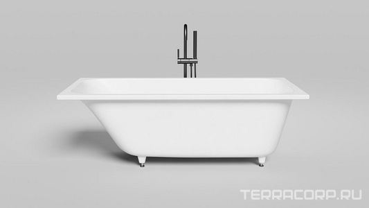 Ванна 1600х700хh600мм, литой камень S-Sense, глянец цв.белый, регулируемые ножки, без стандартного слива-перелива,  ZZ Salini Orlanda 102015G