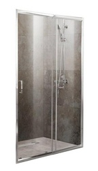 Дверь для душа, в нишу (1200-1350)хh1900мм, сдвижная, 1 дверь, 1 неподв.секция, правая/левая, (стекло матовое 5мм, фурн.цв.хром), Unique ZZ