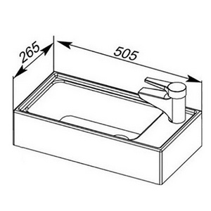 Раковина-столешница Sanovit (182338) 50 см (без тумбы не продается) , цв. белый Aquanet Универсал 182338  
