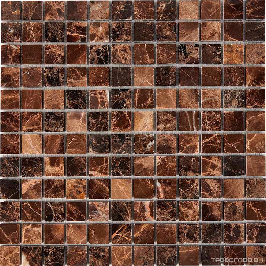 Мозаика Мастера Керамики Glass 217 Dark Emperador (чип 23x23) 30,5х30,5 n/a, фото 3