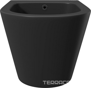 Биде подвесное 525х365мм, крепёж в компл., (цв.черный матовый),  ZZ Aqueduto Cone CON0340