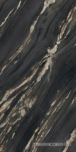Керамогранит Ariostea Ultra Marmi Tropical Black Lucidato (Shiny) 6 mm 150x300 Черный 