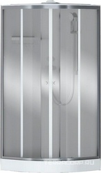Душевая кабина с крышей 90x90x210, верхн.душ, сифон в компл., профиль хром матовый, стекло прозрачное, ZZ