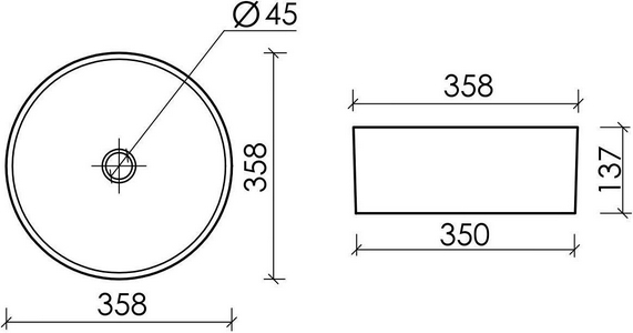 Раковина  36х36 см, цв. черный матовый ZZ Ceramica Nova Element CN6032MB