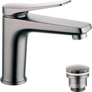 Смеситель для раковины Lemark  LM3706GM, антиизвестковое покрытие, донный клапан в компл, цв. графит, ZZ Lemark Bronx LM3706GM