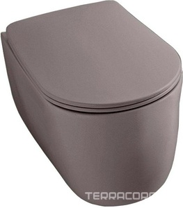 Унитаз подвесной 55х35см, безободковый, БЕЗ сиденья, крепёж арт.WB9N в компл., (цв.Ferro Matt),  ZZ Kerasan Nolita 531489