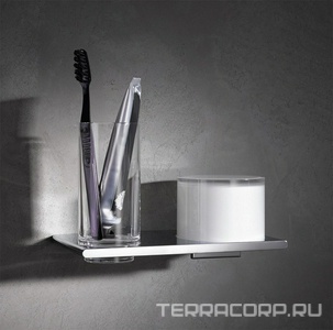 Стакан и дозатор, настенные, (хрусталь, держатель цв.хром),  ZZ Keuco Edition 400 11553 019000