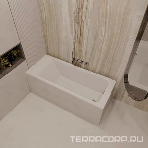 Ванна из литьевого мрамора 170х70, без ножек и сифона, цв.матовый белый XX Veconi Solita SLT17070M