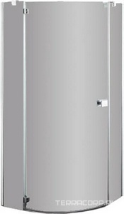 Душ каб.распашная дверь с неподв.сегм., 1/4 круга, R=550, SX петли слева (100х100хh195см, стекло 6мм, GL прозр., фурн. 05 полир.алюмин) E-LITE ZZ Provex E-Lite 6005ES-L-05GL