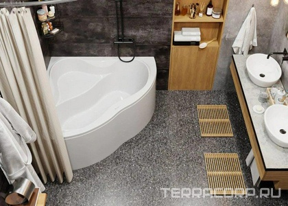 Ванна угловая 143x143хh45 см, без панели и каркаса, (акрил цв.белый), Iris ZZ Vagnerplast iris VPBA143IRI3X-04