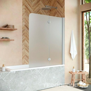 Шторка на ванну 120*140 см, правая, профиль мат.хром, стекло сатин QuickNano ZZ Vegas Glass E2V E2V 0120 07 10 / прав./QuickNano