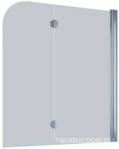 Шторка на ванну 120*140 см, правая, профиль мат.хром, стекло сатин QuickNano ZZ Vegas Glass E2V E2V 0120 07 10 / прав./QuickNano