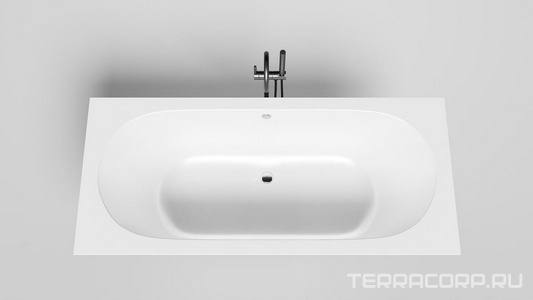 Ванна 1800х800хh600мм, встраив., литой камень S-Sense глянец цв.белый, на регулируемых опорах, БЕЗ слива-перелива,  ZZ Salini Ornella Axis 103411G