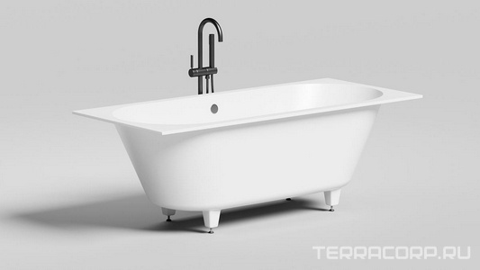 Ванна 1800х800хh600мм, встраив., литой камень S-Sense глянец цв.белый, на регулируемых опорах, БЕЗ слива-перелива,  ZZ Salini Ornella Axis 103411G