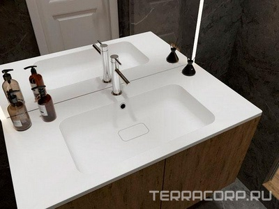 Раковина для мебели 100 см, литьевой мрамор, цв. белый Aqua de Marco PARMA 10.230.01000.001