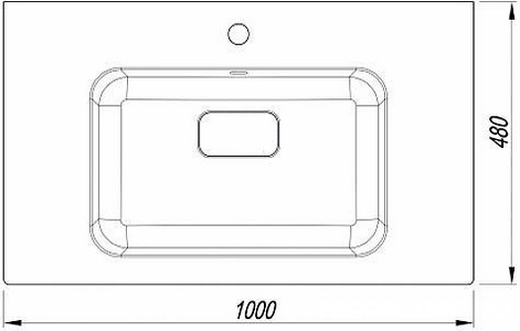 Раковина для мебели 100 см, литьевой мрамор, цв. белый Aqua de Marco PARMA 10.230.01000.001