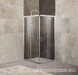 Душевой уголок 900(750-900)х900(750-900)хh1900мм, сдвижные двери, квадрат, (стекло прозрачн.5мм, фурн.цв.хром),  ZZ BelBagno Unique UNIQUE-A-2-75/90-C-Cr
