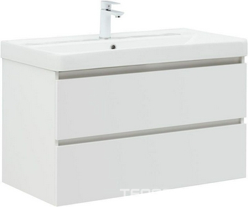 Тумба подвесная  90 см с 2 выдвижных ящиками, без раковины, цвет белый ZZ Aquanet Вега 316683