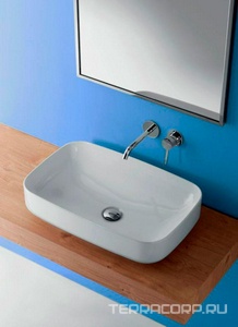 Раковина накладная 60х38хh15см, без отв.д/смесит., без перелива, (цв.белый),  ZZ Kerasan Tribeca 514101