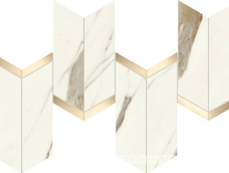 Marvel Calacatta Sublime Mosaico Chevron Lapp ZZ 19.2x46.3