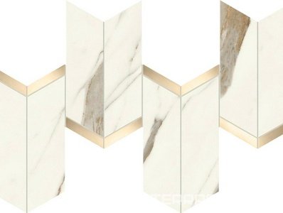 Мозаика Atlas Concorde Italy Marvel X Marvel Calacatta Sublime Mosaico Chevron Lapp 19.2x46.3 Белый 