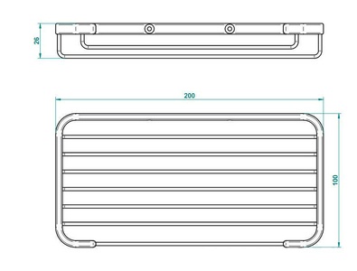 Полочка металл. решётка 200х100mm (цв. латунь (Luxbrass))  ZZ THG Versailles G14-D03-00626