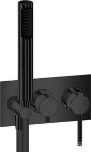 Смеситель для ванны/душа, встраиваемый в стену с переключателем, душ.гарнитур и встраиваемая часть в компл, (цв.черный матовый),  ZZ Webert Elio EL860512560