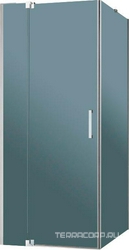 Душевой уголок900x(1000-1100)x1950 мм, стекло-серое, профиль хром, Slider ZZ