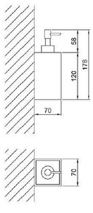 Дозатор 7х7хh18см, настенный (хром/белая керамика),  ZZ Fantini Young 96 02 7633P1
