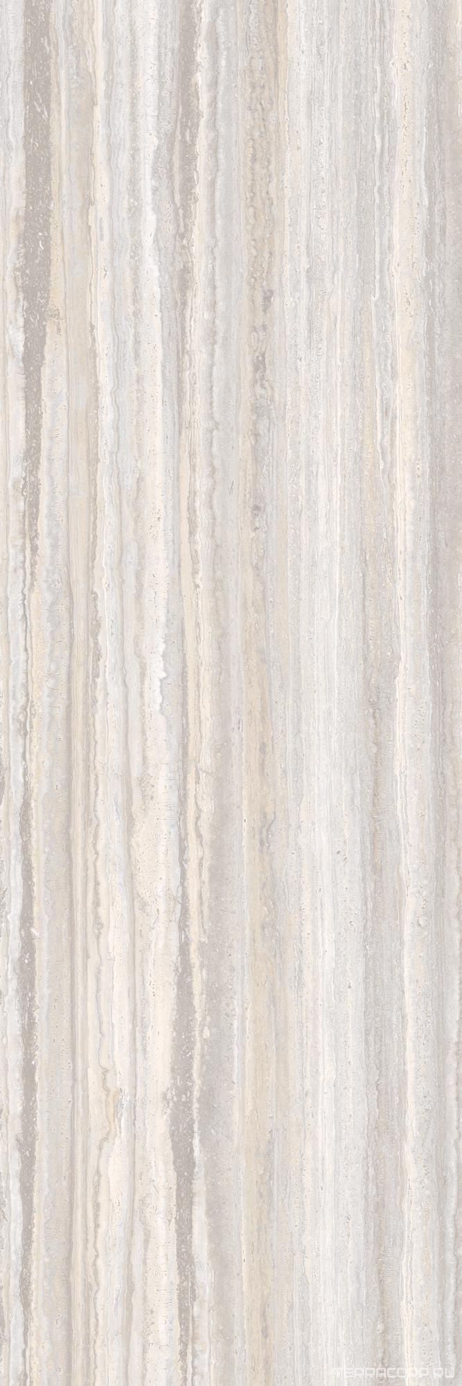 Керамогранит Laminam Rus I Naturali Marmi Travertino Grigio Venato bocc. 5.6 100x300 Серый, фото 3