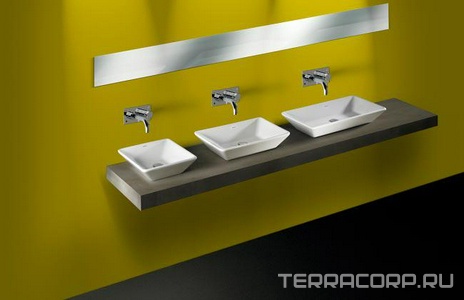 Раковина накладная на столешницу, прямоугольная 80х40хh13см, без отв.д/смесителя,  ZZ Sanindusa Signa 108950004