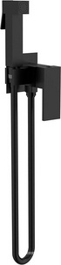 Смеситель совмещённый с гигиеническим душем, (готовый комплект: лейка, шланг, скрытая часть), (цв.черный матовый), Vincea ZZ Vincea Универсал VHFW-102MB