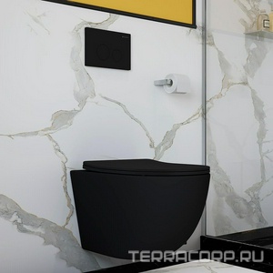 Клавиша двойного смыва для инстал., д/унитаза, (пластик цв.черный матовый),  Aqueduto Circulo CIR0140