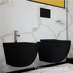 Клавиша двойного смыва для инстал., д/унитаза, (пластик цв.черный матовый),  Aqueduto Circulo CIR0140