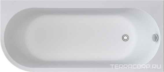 Ванна акриловая, угловая 170х75 см, правая, без каркаса, панели и слива-перелива, цвет белый ZZ