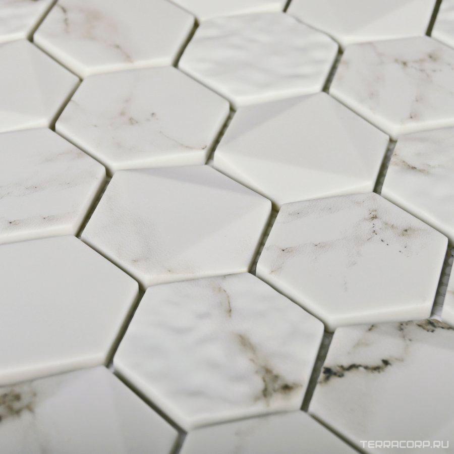 Мозаика Bonaparte Керамическая мозаика Volume White (6,5x48x48) 30x30 Белый, фото 4