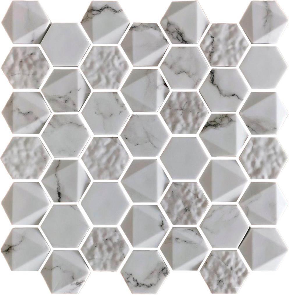 Мозаика Bonaparte Керамическая мозаика Volume White (6,5x48x48) 30x30 Белый, фото 3